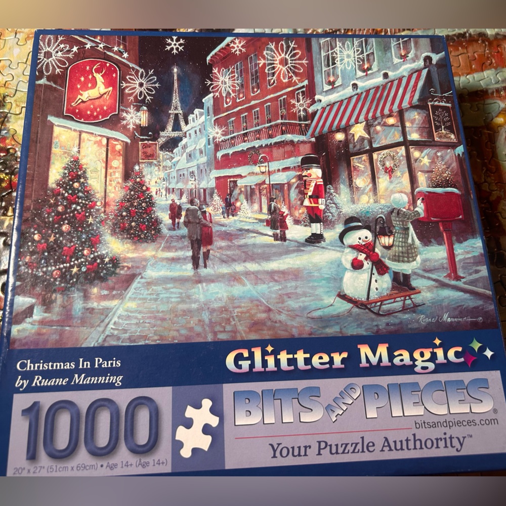 Christmas in Paris 1000 piece glitter puzzle